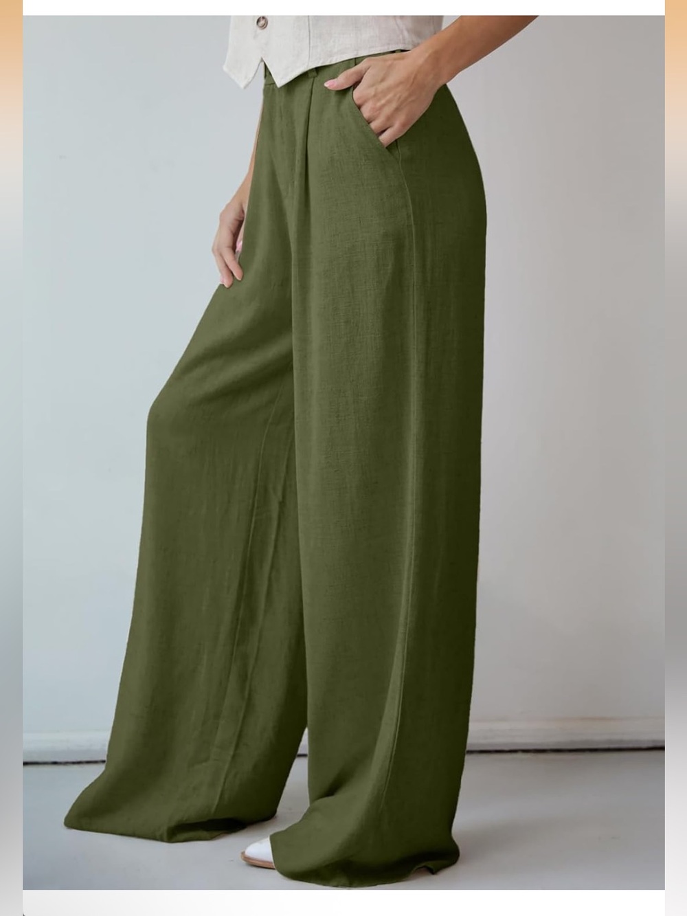 Dokotoo NWOT S light sage Green widest leg button zipper dressy Pants